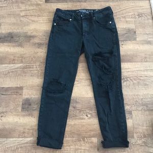 Boyfriend black ripped jeans